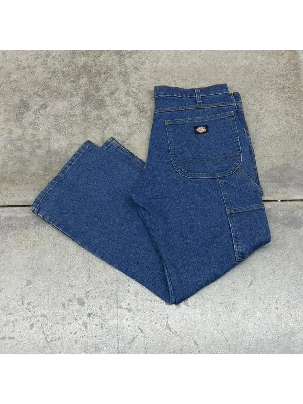 vintage dickies relaxed baggy fit dark blue jeans size 34 x 30